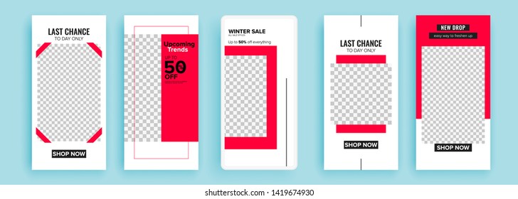 Trendy editable template for social networks stories, vector illustration. Design backgrounds for social media. - Shutterstock ID 1419674930