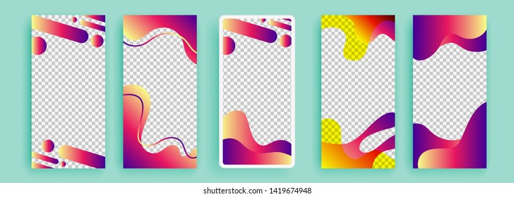 Trendy editable template for social networks stories, vector illustration. Design backgrounds for social media.