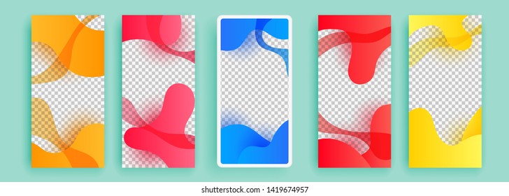 Trendy editable template for social networks stories, vector illustration. Design backgrounds for social media.