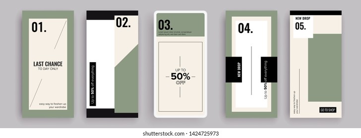 Trendy editable template for social networks stories, vector illustration. Design backgrounds for social media.