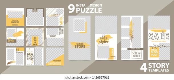 Trendy editable template for social networks stories and posts, vector illustration. Design backgrounds for social media.