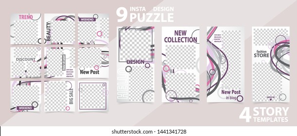 Trendy editable template for social networks stories and posts, story, vector illustration. Design backgrounds for social media.