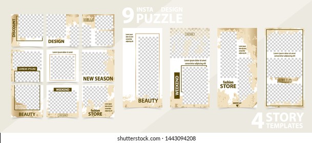 Trendy editable template for social networks stories and posts, vector illustration. Design backgrounds for social media.