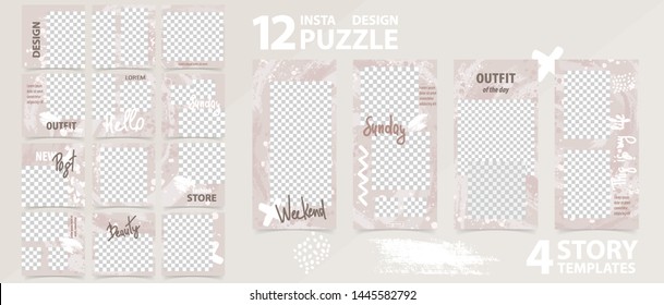 Trendy editable template for social networks stories and posts, vector illustration. Design backgrounds for social media.