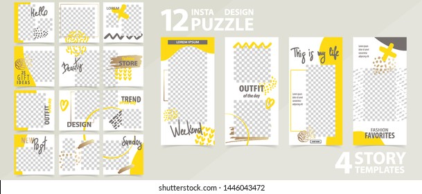 Trendy editable template for social networks stories and posts, vector illustration. Design backgrounds for social media.