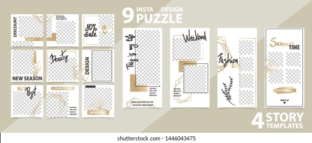 Trendy editable template for social networks stories and posts, vector illustration. Design backgrounds for social media.