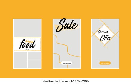 Trendy editable template for social networks stories vol 1 , vector illustration. Design for social media.