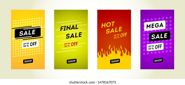 Trendy editable template for social networks stories, vector illustration. Design backgrounds for social media.