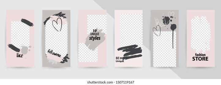 Plantilla de moda editable para historias de redes sociales, historias, ilustraciones vectoriales. Antecedentes de diseño para medios sociales.