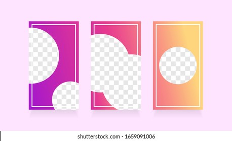 Trendy editable template for social networks stories and posts, vector illustrations. Design merketing backgrounds for social media and digital marketing.