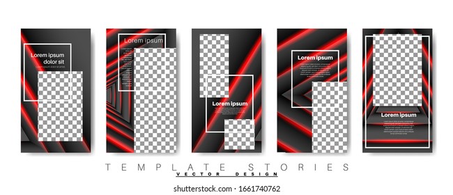 Trendy editable template for social networks stories, vector illustration. Design backgrounds for social media.