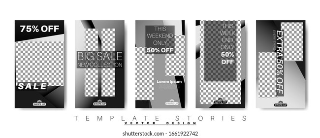 Trendy editable template for social networks stories, vector illustration. Design backgrounds for social media.
