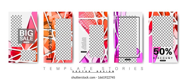 Trendy editable template for social networks stories, vector illustration. Design backgrounds for social media.