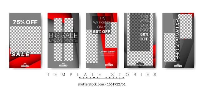 Trendy editable template for social networks stories, vector illustration. Design backgrounds for social media.