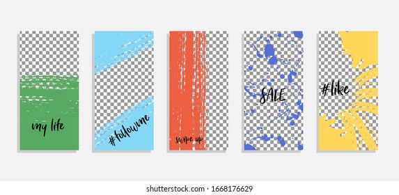 Trendy editable template for social networks story, vector illustration. Design backgrounds for social media