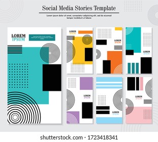 Trendy editable template for social networks stories, vector illustration. Design backgrounds for social media.