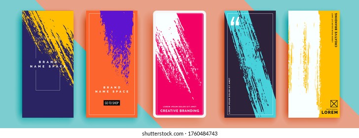 Trendy editable template for social networks stories, vector illustration. Design backgrounds for social media.