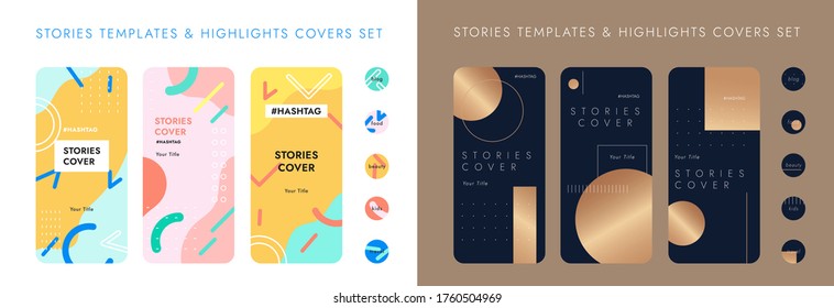 Trendy editable template for social networks stories, vector illustration. Design backgrounds for social media.