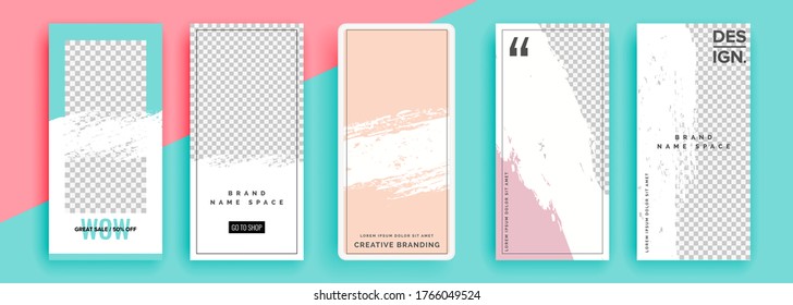 Trendy editable template for social networks stories, vector illustration. Design backgrounds for social media.