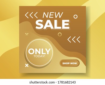 Trendy editable template for social networks stories and posts, vector illustration. Design backgrounds for social media. Gradient color social media post, banner sale. Background abstract geometric.