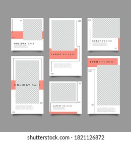 Trendy editable template for social networks stories and posts, vector illustration. Design backgrounds for social media