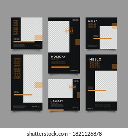 Trendy editable template for social networks stories and posts, vector illustration. Design backgrounds for social media