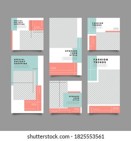 Trendy editable template for social networks stories and posts, vector illustration. Design backgrounds for social media