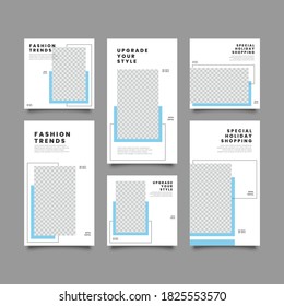 Plantilla de moda editable para historias y posts de redes sociales, ilustración vectorial. Antecedentes de diseño de medios sociales