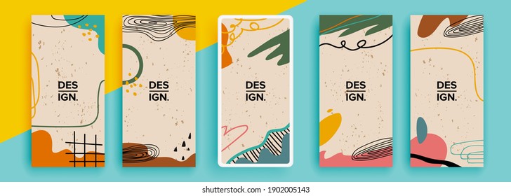 Trendy editable template for social networks stories, vector illustration. Design backgrounds for social media.