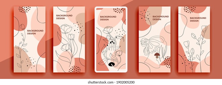 Trendy editable template for social networks stories, vector illustration. Design backgrounds for social media.