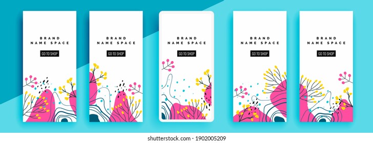 Trendy editable template for social networks stories, vector illustration. Design backgrounds for social media.