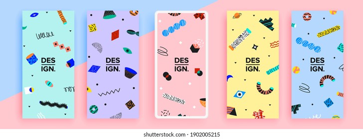 Trendy editable template for social networks stories, vector illustration. Design backgrounds for social media.