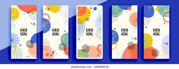 Trendy editable template for social networks stories, vector illustration. Design backgrounds for social media.