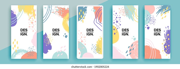 Trendy editable template for social networks stories, vector illustration. Design backgrounds for social media.