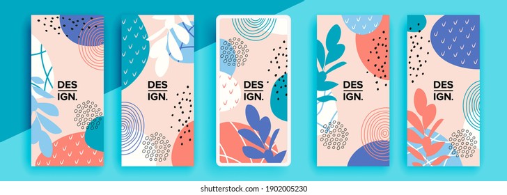 Trendy editable template for social networks stories, vector illustration. Design backgrounds for social media.