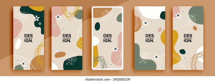 Trendy editable template for social networks stories, vector illustration. Design backgrounds for social media.