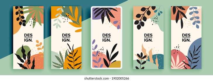 Trendy editable template for social networks stories, vector illustration. Design backgrounds for social media.