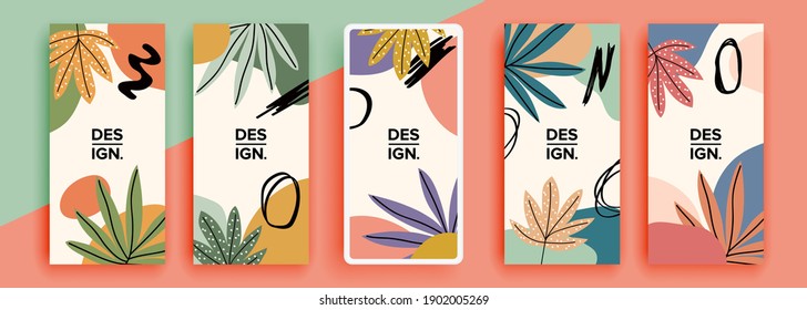 Trendy editable template for social networks stories, vector illustration. Design backgrounds for social media.