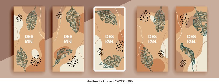 Trendy editable template for social networks stories, vector illustration. Design backgrounds for social media.