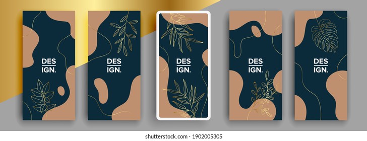 Trendy editable template for social networks stories, vector illustration. Design backgrounds for social media.