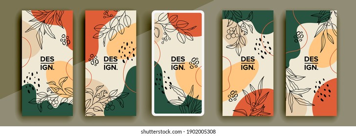 Trendy editable template for social networks stories, vector illustration. Design backgrounds for social media.