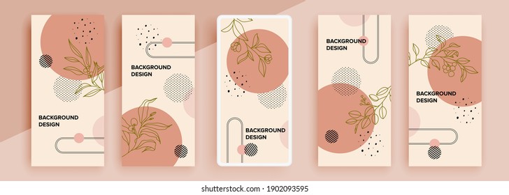 Trendy editable template for social networks stories, vector illustration. Design backgrounds for social media.