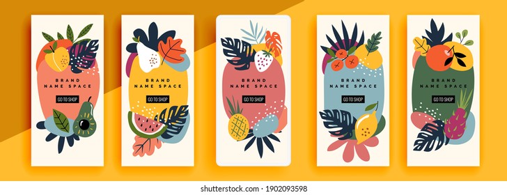 Trendy editable template for social networks stories, vector illustration. Design backgrounds for social media.