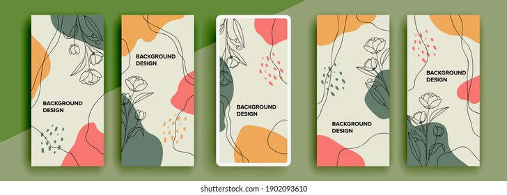 Trendy editable template for social networks stories, vector illustration. Design backgrounds for social media.