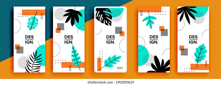 Trendy editable template for social networks stories, vector illustration. Design backgrounds for social media.