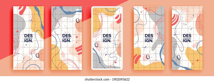 Trendy editable template for social networks stories, vector illustration. Design backgrounds for social media.