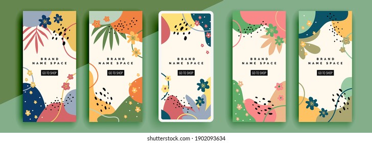 Trendy editable template for social networks stories, vector illustration. Design backgrounds for social media.