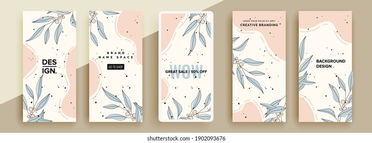 Trendy editable template for social networks stories, vector illustration. Design backgrounds for social media.