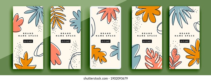 Trendy editable template for social networks stories, vector illustration. Design backgrounds for social media.