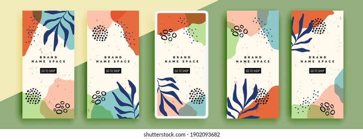 Trendy editable template for social networks stories, vector illustration. Design backgrounds for social media.